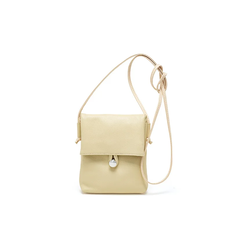 

100% Genuine Leather Fashion Women Messenger Bag Practical Phone Purses Girl's Small Flap Bags Lady Shoulder Handbags