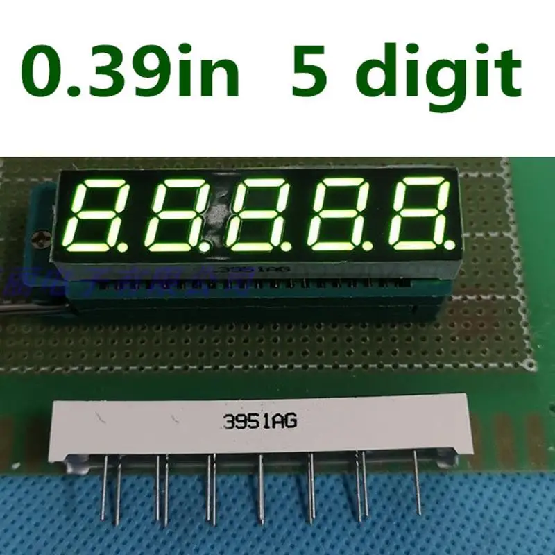 Tubo Digital con pantalla Led, 10 piezas, 5 Bits, 7 segmentos, verde, 0,39 pulgadas, cátodo común, 0,39 pulgadas, 0,39 pulgadas, cuatro dígitos