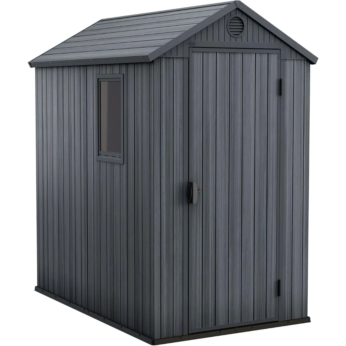 Keter Darwin 4x6 Ft All-Weather Storage Shed with Window, Built-in Ventilation, Customizable Walls, & Lockable Single Door