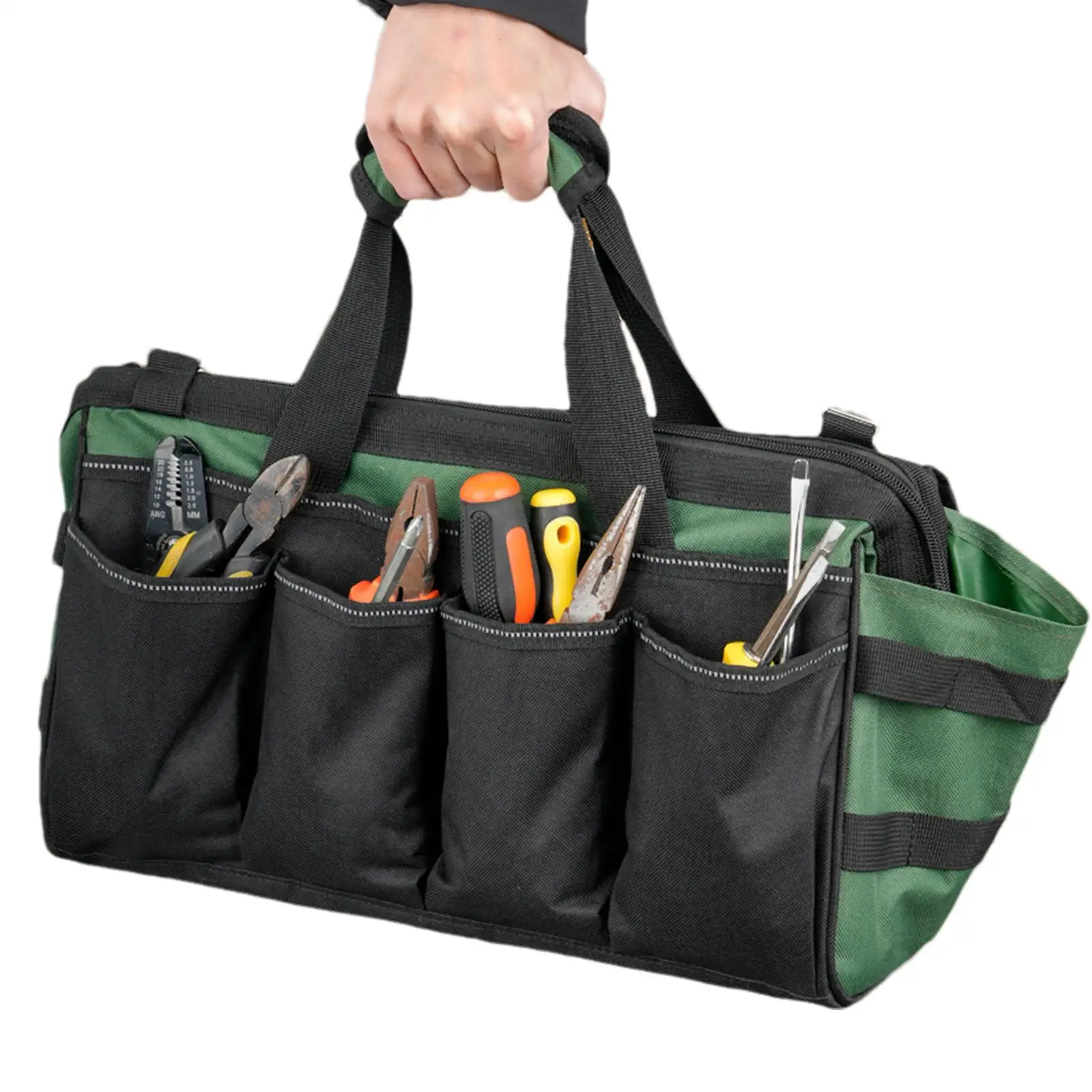 

Сверхмощная сумка для инструментов, сверхмощный портативный органайзер с мягкой ручкой, большая сумка для хранения инструментов для мужчин, механик, электрик, сантехник, гараж