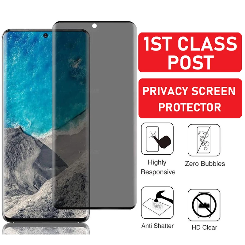 3D Privacy Screen Protector For Samsung Galaxy Note 10 20 S10E S10 S20 S21 S22 S23 Plus S24 Ultra FE Anti Spy 9H Tempered Glass