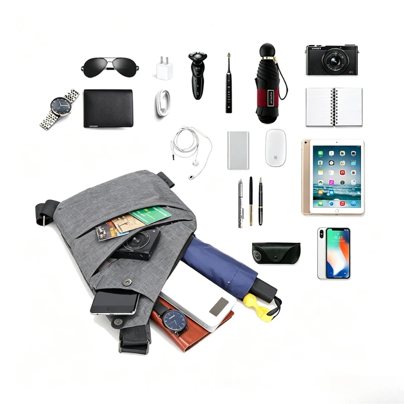 Herren-Umhängetasche, Diebstahlsichere Umhängetasche, Wasserabweisende Multitasche für Reisen, Arbeit, Outdoor und den täglichen Gebrauch – Detail 5