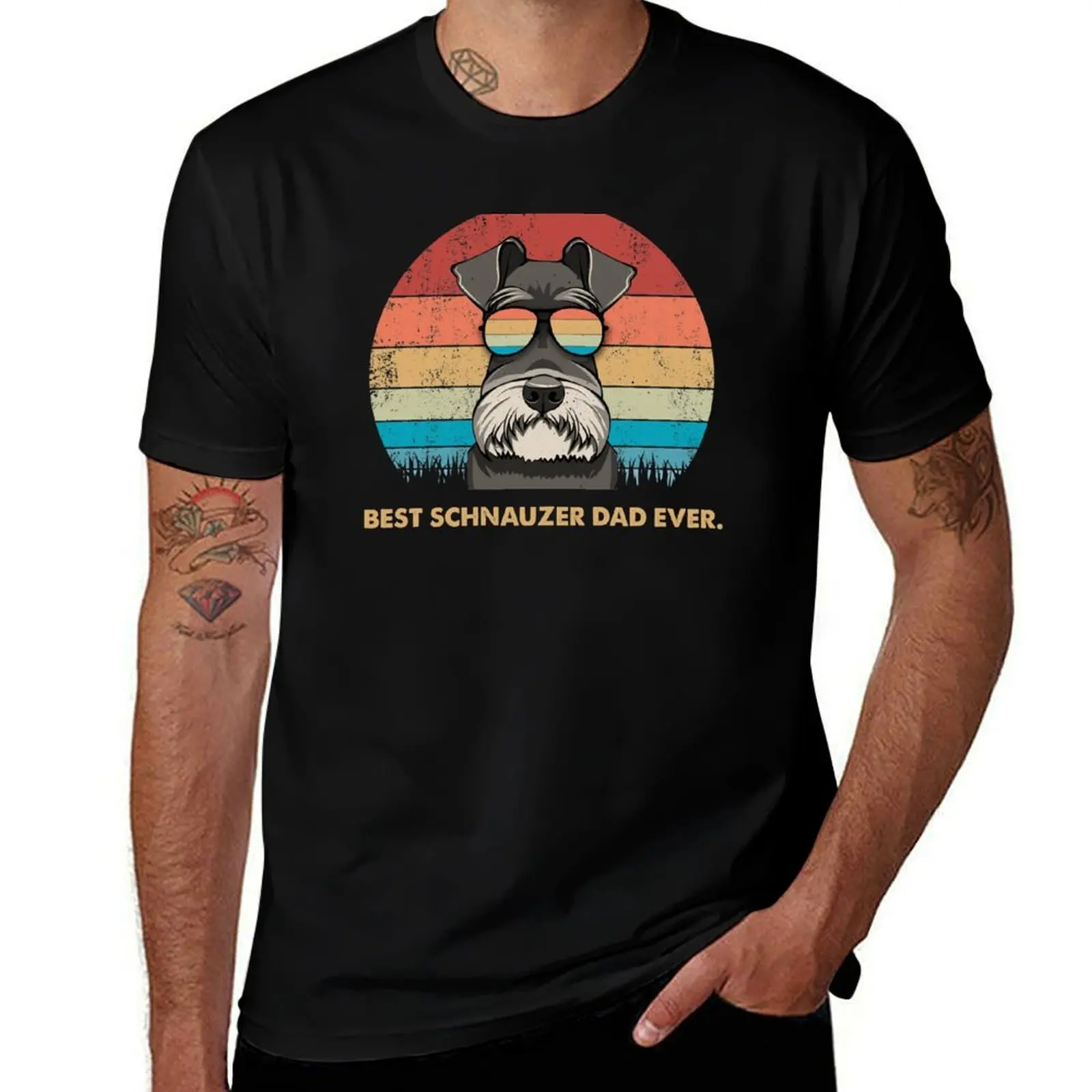

Best Schnauzer Dad Ever T-Shirt t shirts with prints man t shirts for men casual T-Shirt