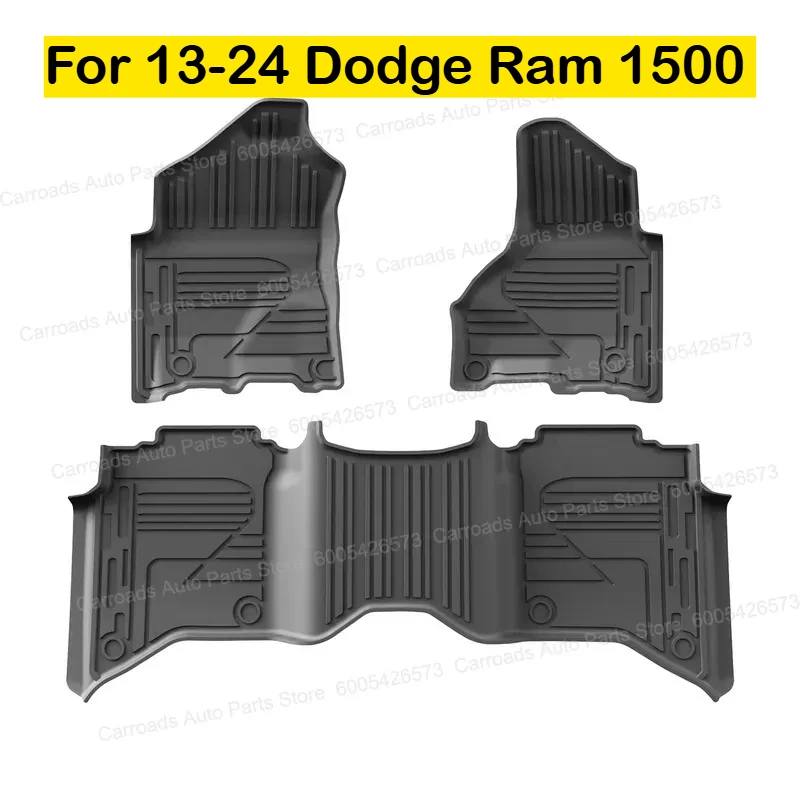  (LHD)For 13-24 Dodge Ram 1500 Car Floor Mats Waterproof Eco Friendly TPE Auto Carpet Liner Interior Accessories