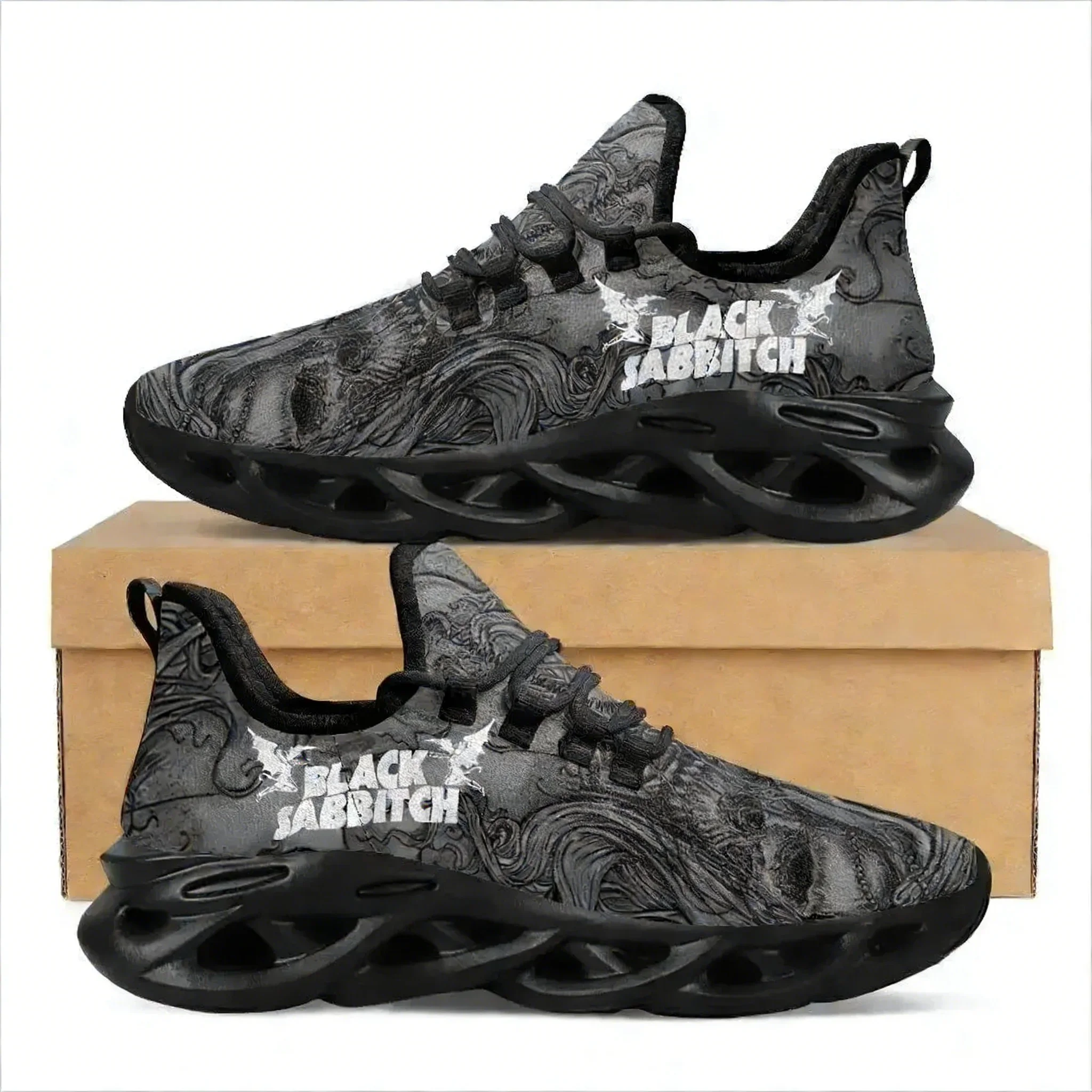 

Black Heavy Metal Band Sabbath Sports Shoes Mens Womens Teenager Kids Children Sneakers Casual Custom High Quality Couple Shoes