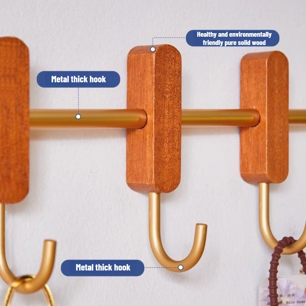 Solid Wood Clothes Hook Creative Coat Storage Rack Nordic Clothes and Hats Wall Hanging Hooks Home Storage Organization