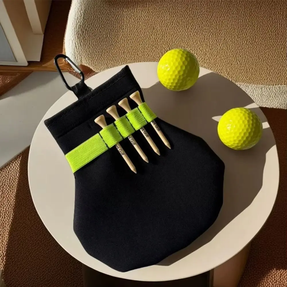 

With Metal Clip Golf Ball Tee Holder Spacious Easy To Carry Golf Ball Pouch Versatile Portable Golf Stud Pocket