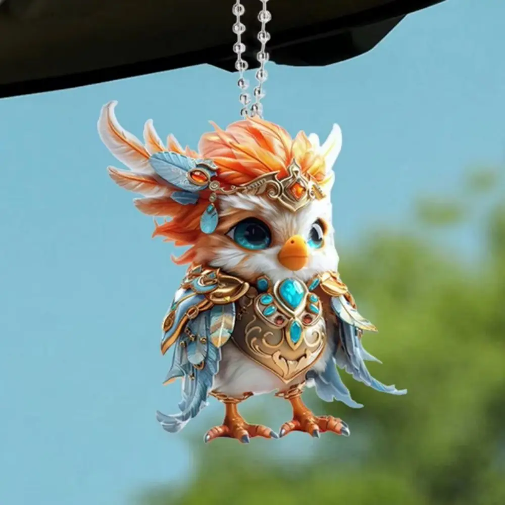 

Chinese Style Acrylic Zodiac Pendant Animal Traditional Christmas Tree Decoration 2D Car Mirror Keychain Car Backpack Keychain