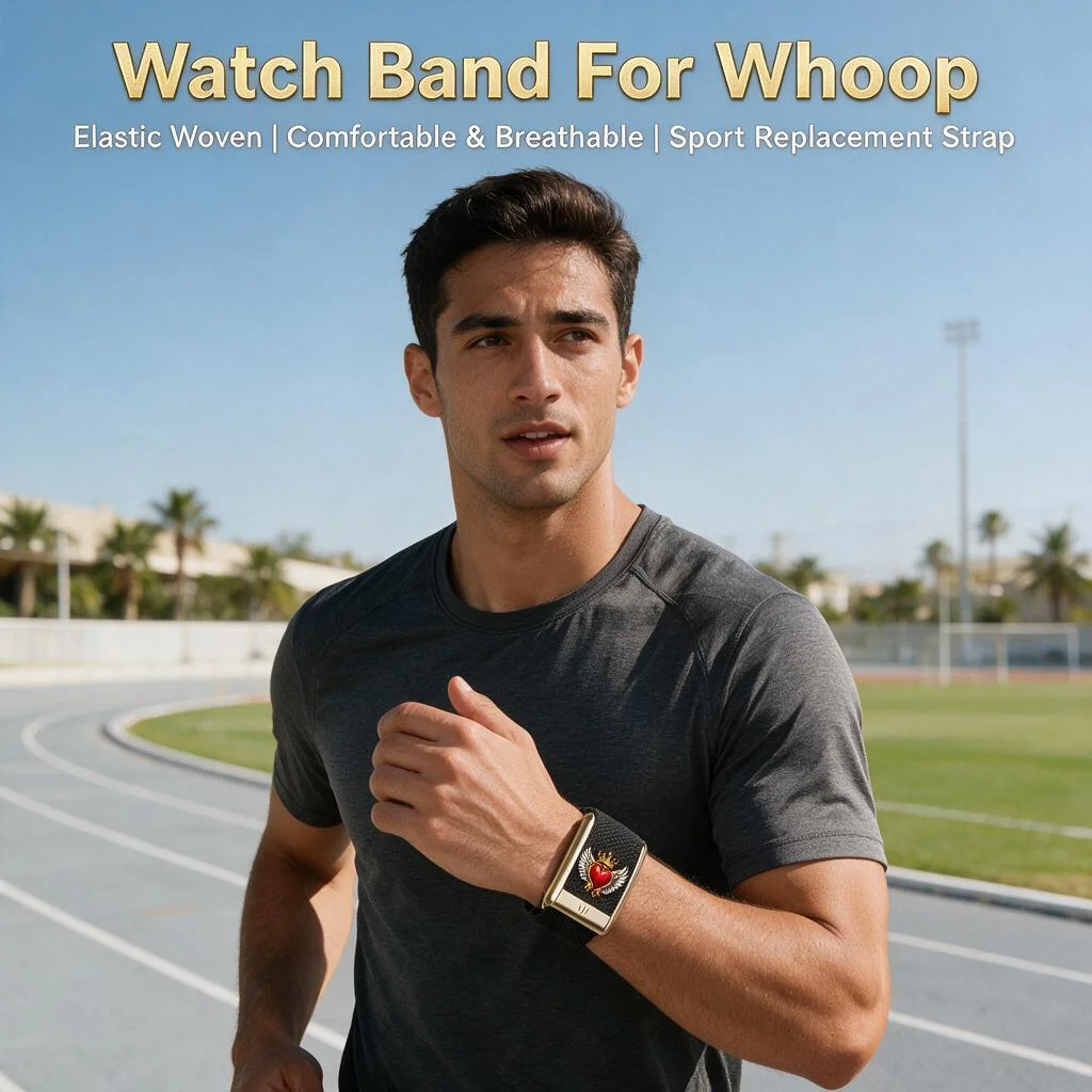 Compatible with WHOOP 5.0 MG Crown Heart Wings Pattern Nylon Woven Elastic Replacement Wristband Sport Strap