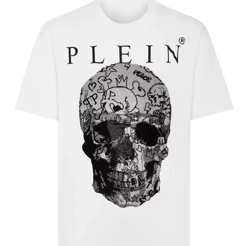 

2025 New Skull High Quality Women's T-Shirt Brand Short Sleeve T-Shirt Designer T-Shirt Luxury Men's Cotton T-Shirt Top Summer