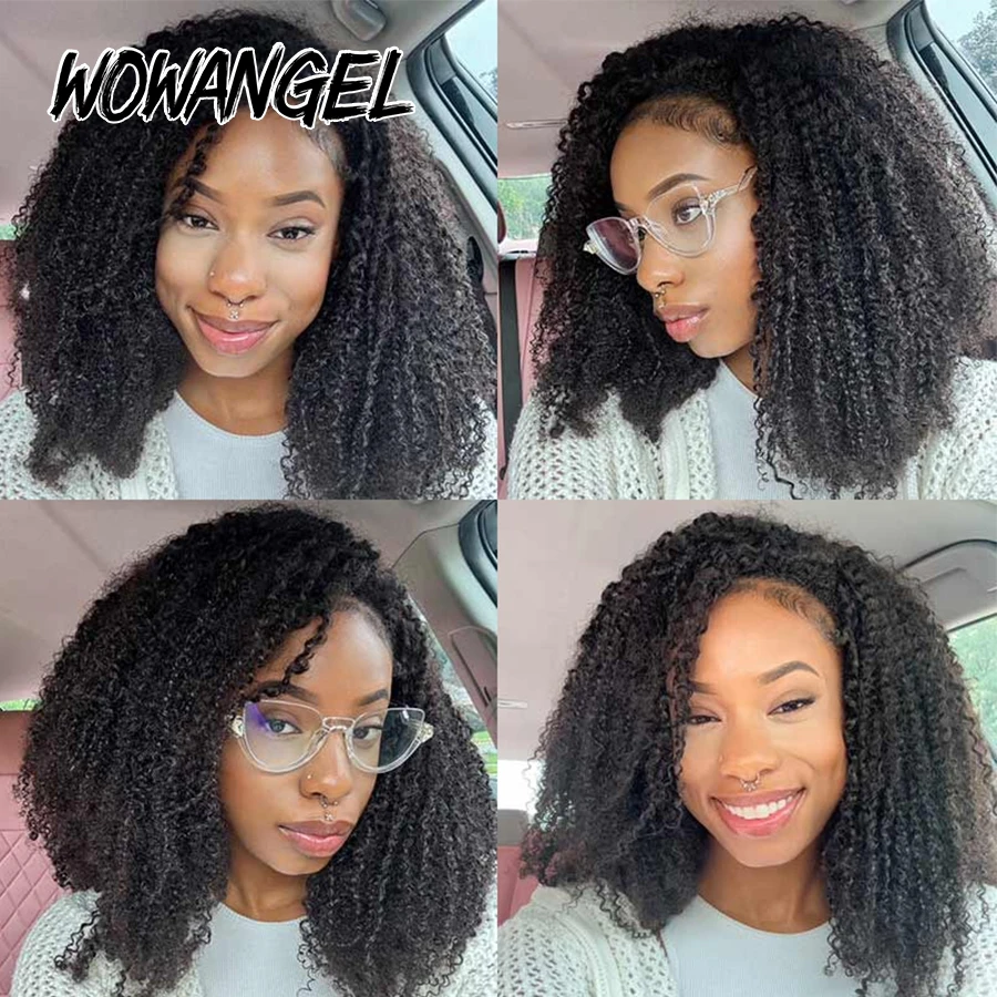 Afro Kinky Curly Feather Crochet Human Hair Extensions Knotless Pre-Separated Crochet Boho Braids Invisible Knots For Women