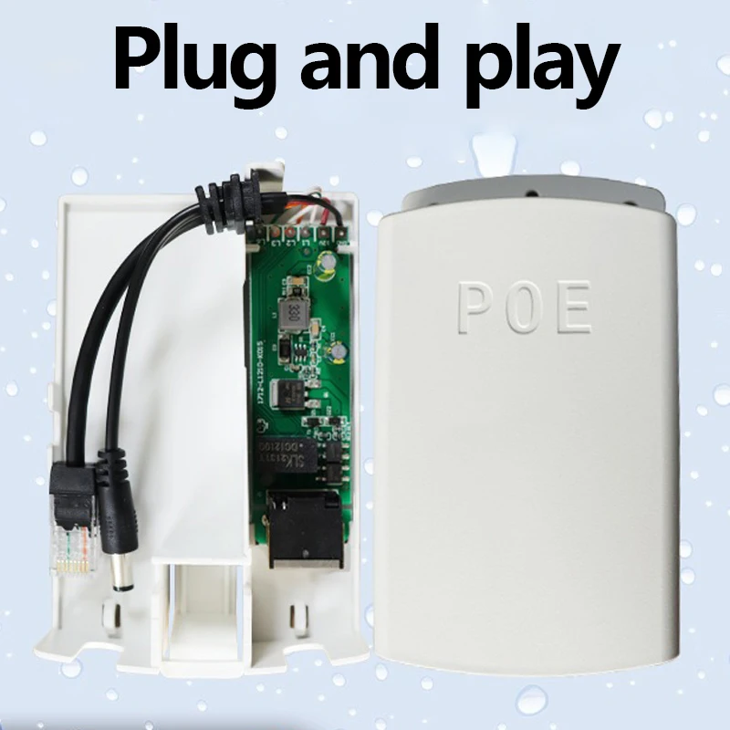 Neuer wasserdichter Gigabit-POE-Splitter IP67 48 V auf 12 V IEEE 802.3af/at-Adapter für Outdoor-IP-Kamera-CCTV-Sicherheitssystem – Detail 2