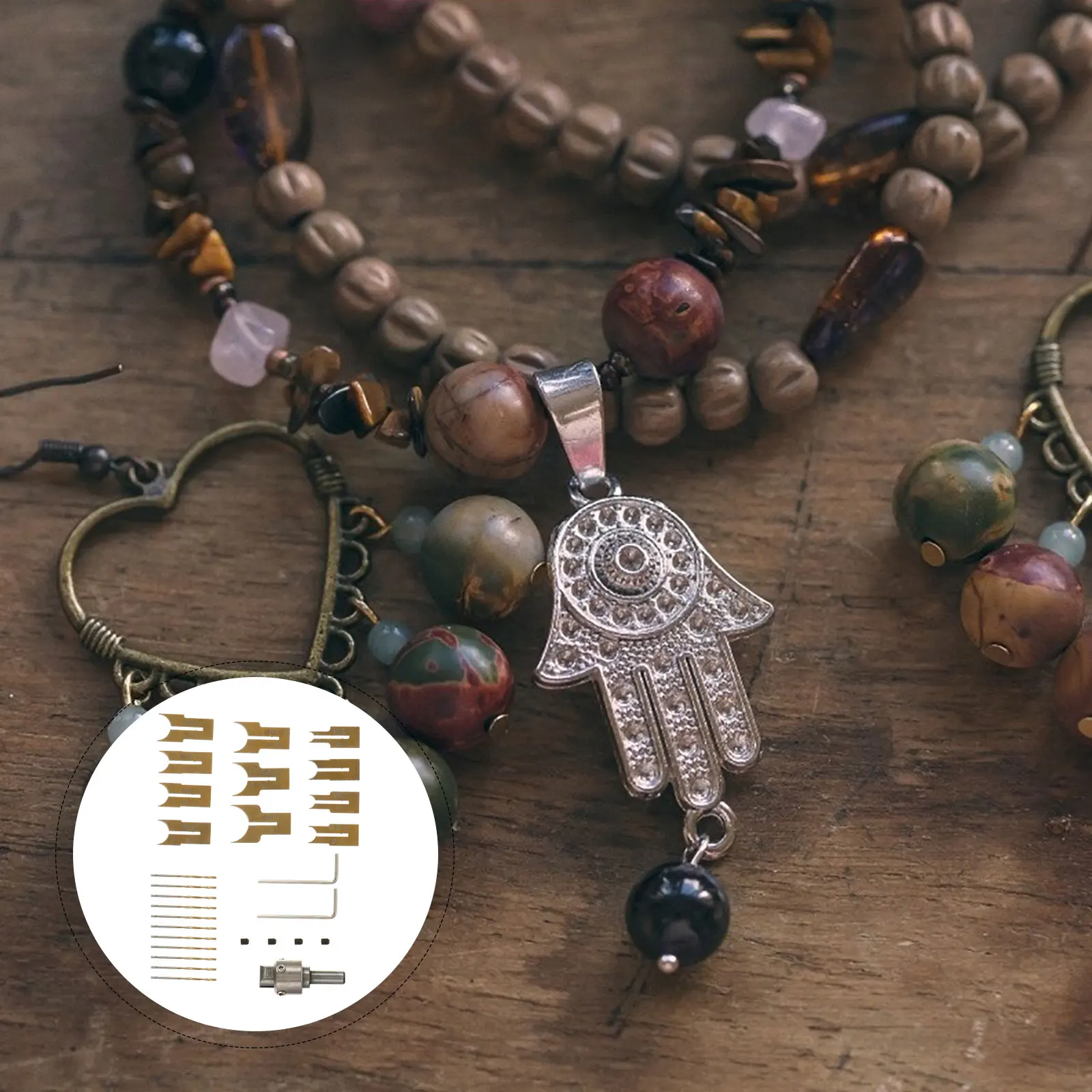 

24Pcs Wood Drill Tool Set Buddha Beads Bit DIY Jewelry Craft Kit Strong Durable Ring Drill Bit Woodworking Tool Kit