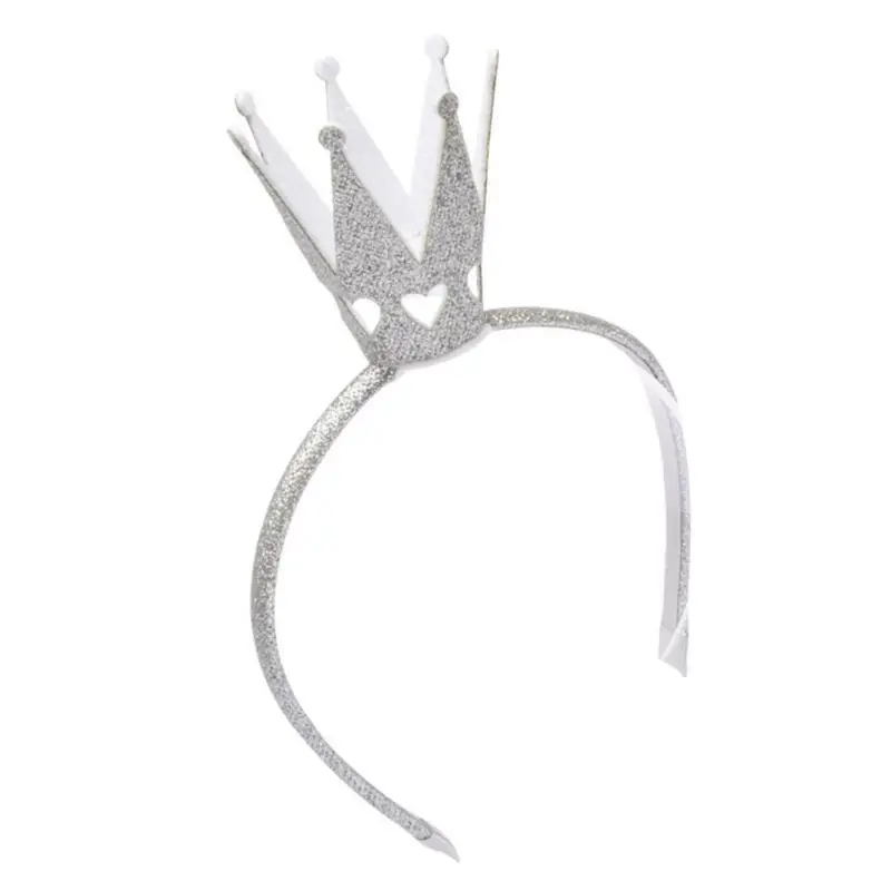 652F Elegante Gouden Poederkroon Haarband Hart Uitgeholde Kronen Hoofdband voor verjaardagsfeestjes Alle leeftijden Hairhoop