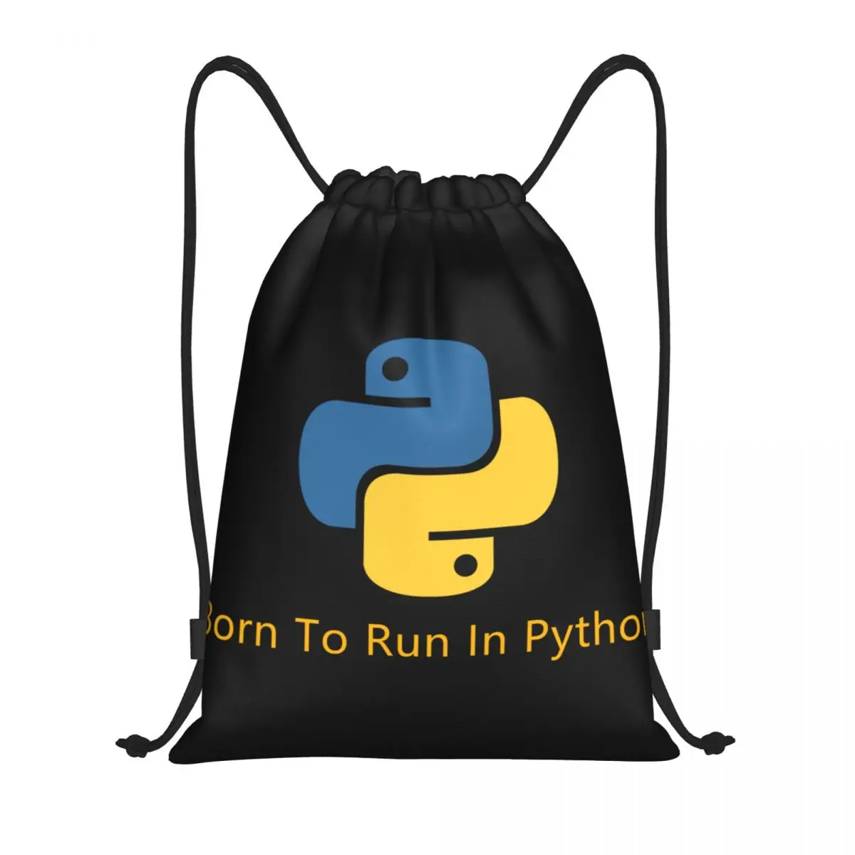 Custom Born To Run In Python Drawstring Bag Men Women Lightweight Programmer Computer Developer Sports Gym Storage Backpack