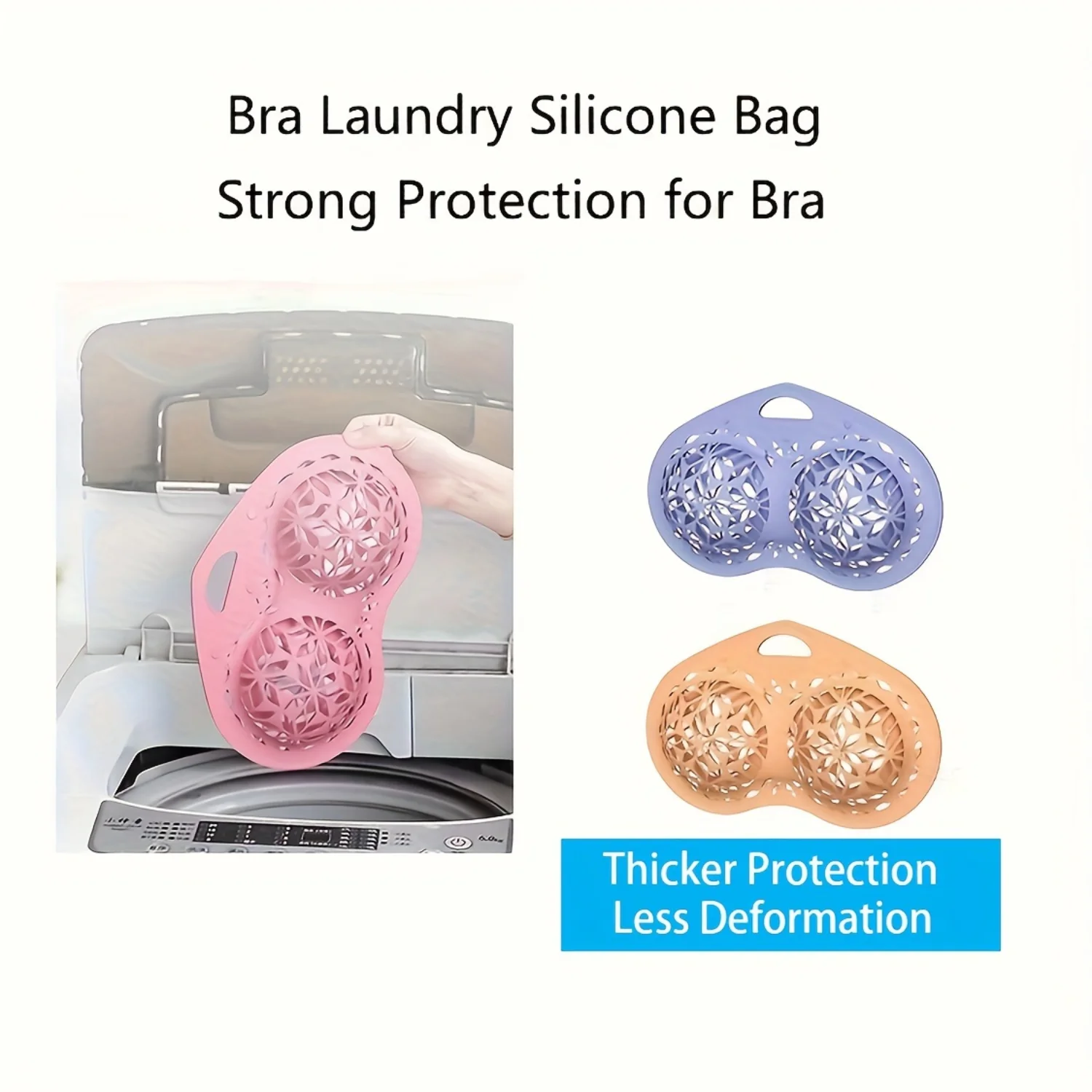 1pc Silicone Bra Washing Bag, Anti-Deformation Laundry Bag for Bra - Wash Guard Bag for Delicate Bras - Laundry Room Accessories