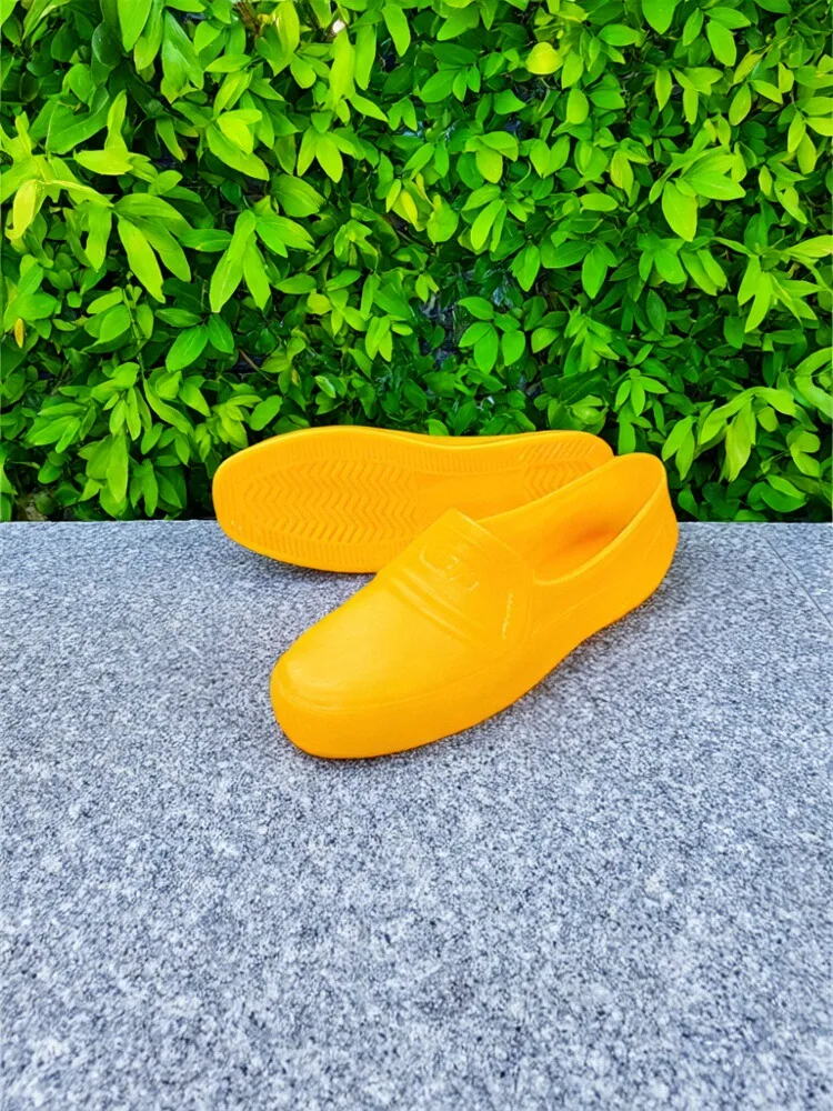 

Waterproof Low-Top Yellow Rubber Rain Boots Anti-Slip Cow Tendon Construction Site oes ort Tube Mud Field oes for Men