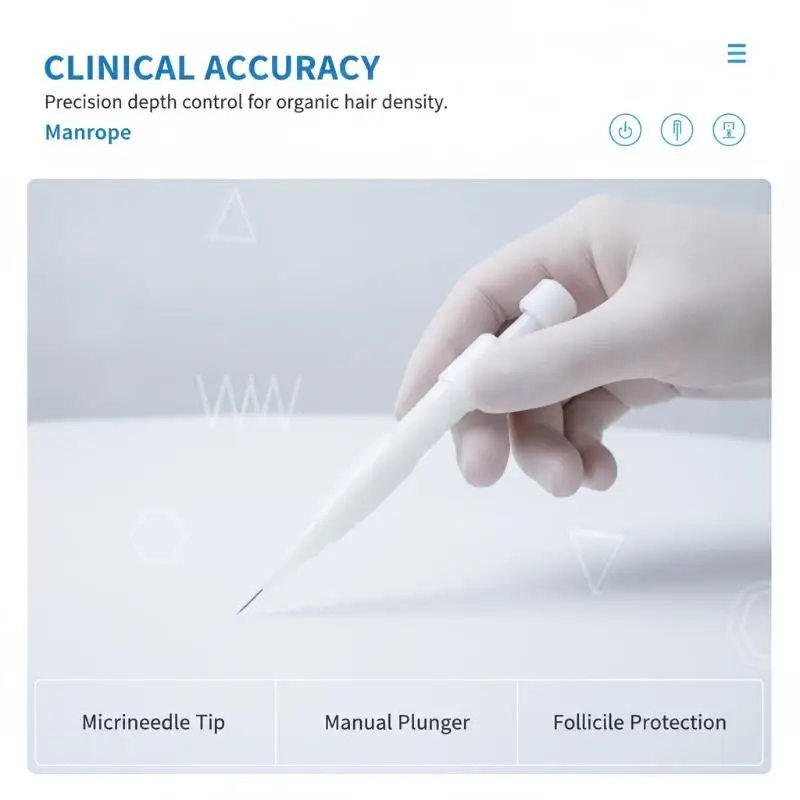 Hair Transplant Choi Pen Replace Needle 0.7mm-1.2mm Easy to Install 1Pcs for Professional Hair Follicle Implant Surgery