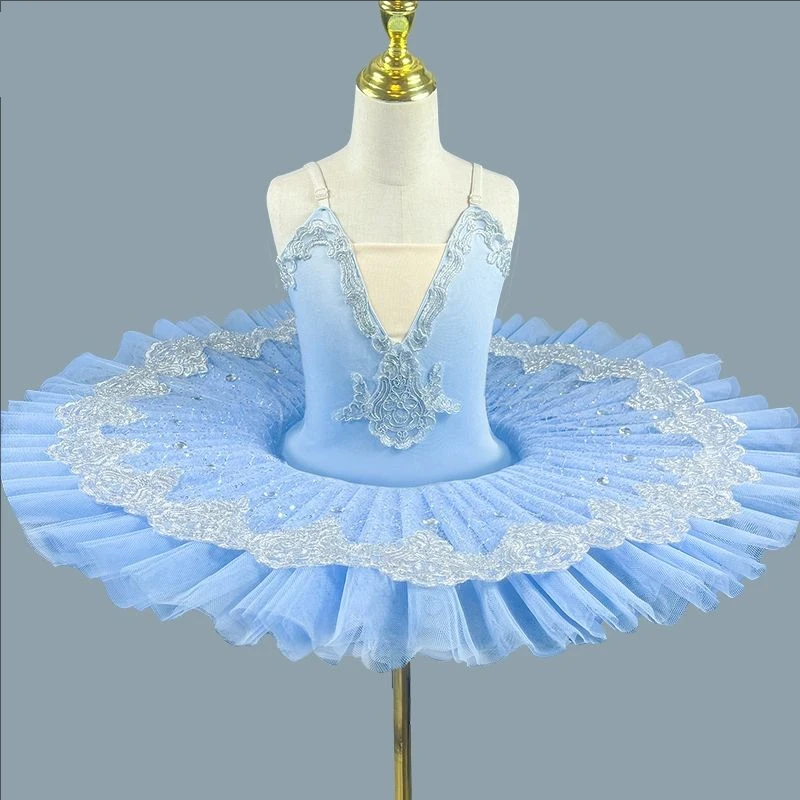 Body da balletto professionale Gonna tutu Bordi con volant Classico vestito da tutu di balletto Gonne pancake per ragazze Donne Performance 4 colori