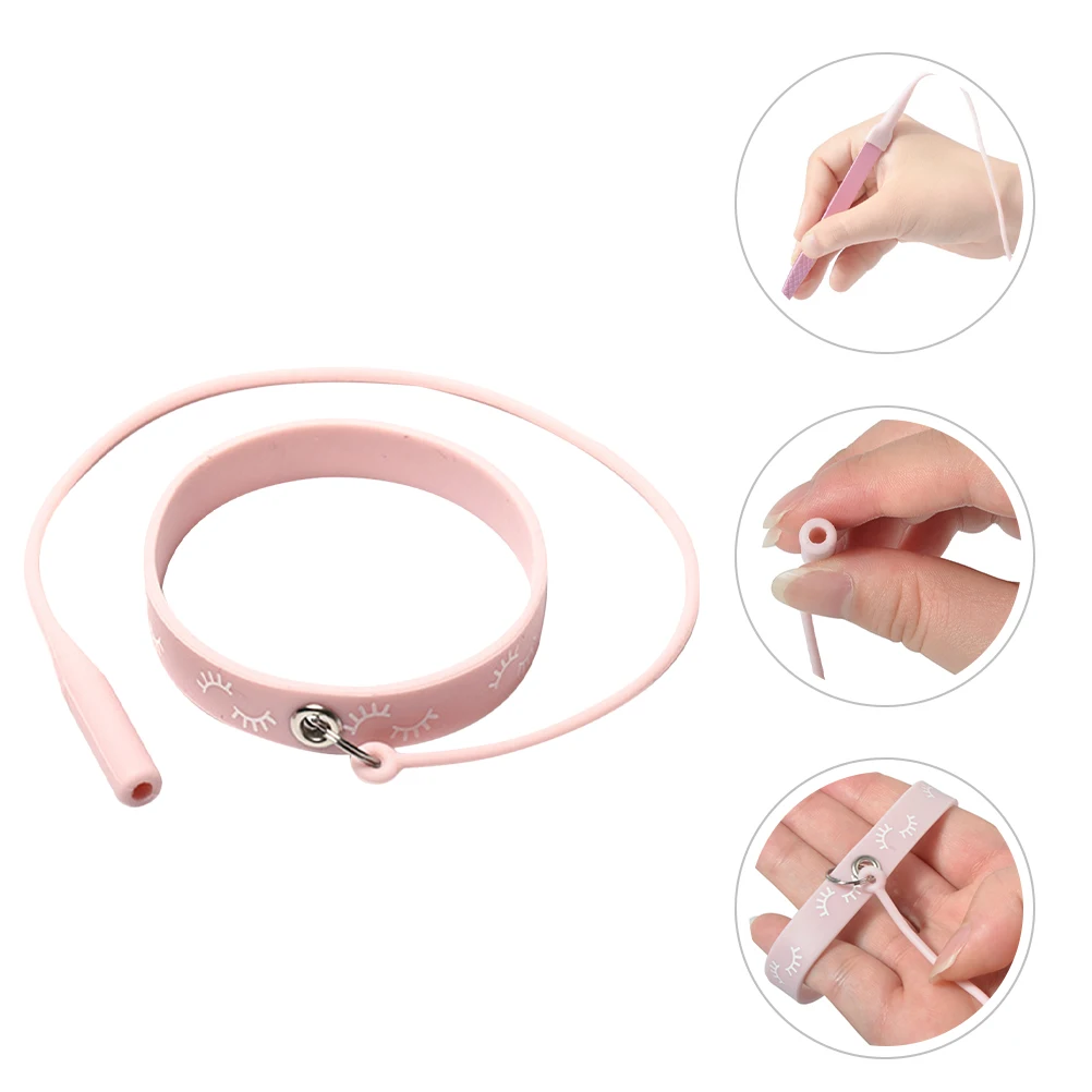 Suporte de pulseira de silicone lash pulseira protetor extensões de cílios maquiagem pinça anel ferramenta macio antiderrapante longo