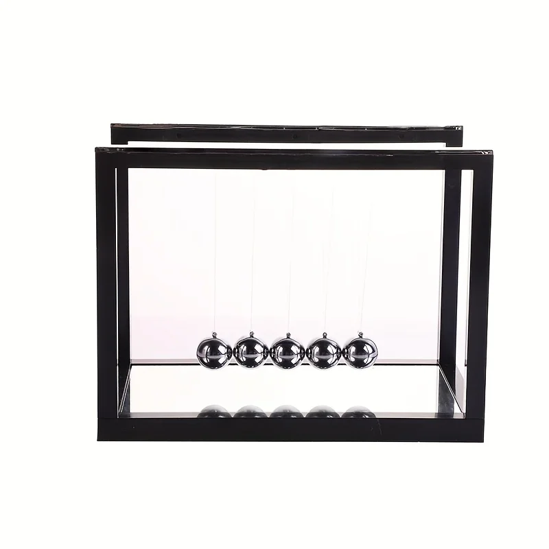1pc Luxurious Resin Newton's Cradle Table Sculpture - Modern Minimalist Design with Sleek Black Frame, Indoor & Outdoor Decor - Image 5