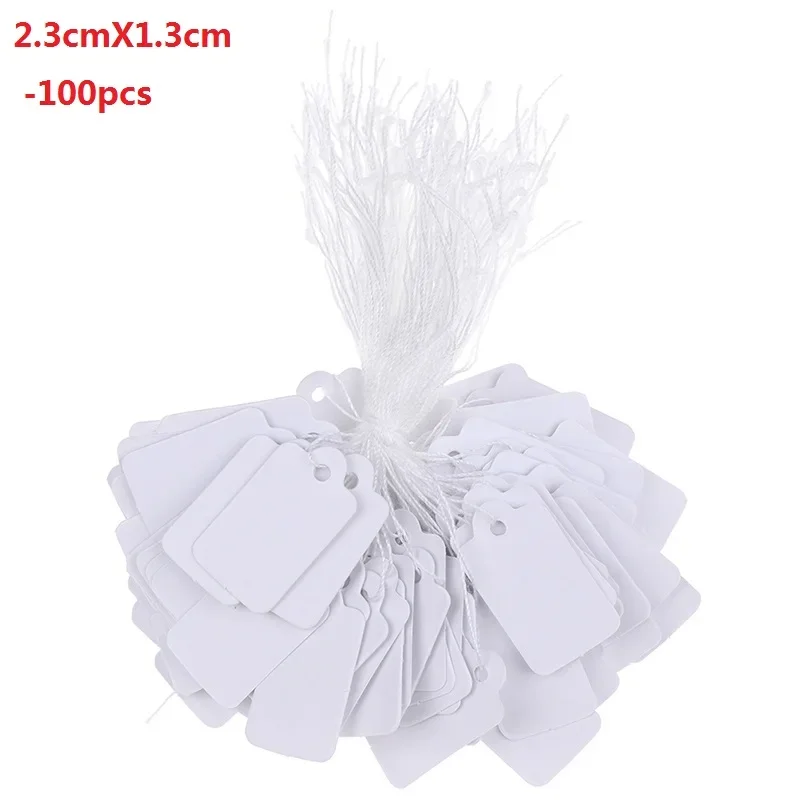 Jewelry Merchandising Tags 500 Pcs Flat Paper Labels With Rope For Displaying Prices Descriptions Or Brand Names