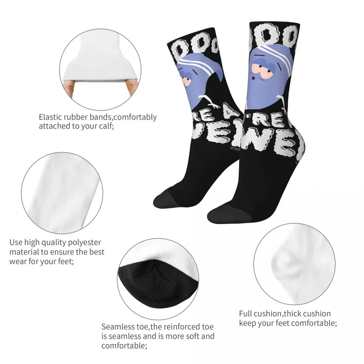 Fashion Women Men Southpark Towlie Noooo You\'re A Towel Theme Socks Product Middle Tube Socks Comfortable Wonderful Gifts