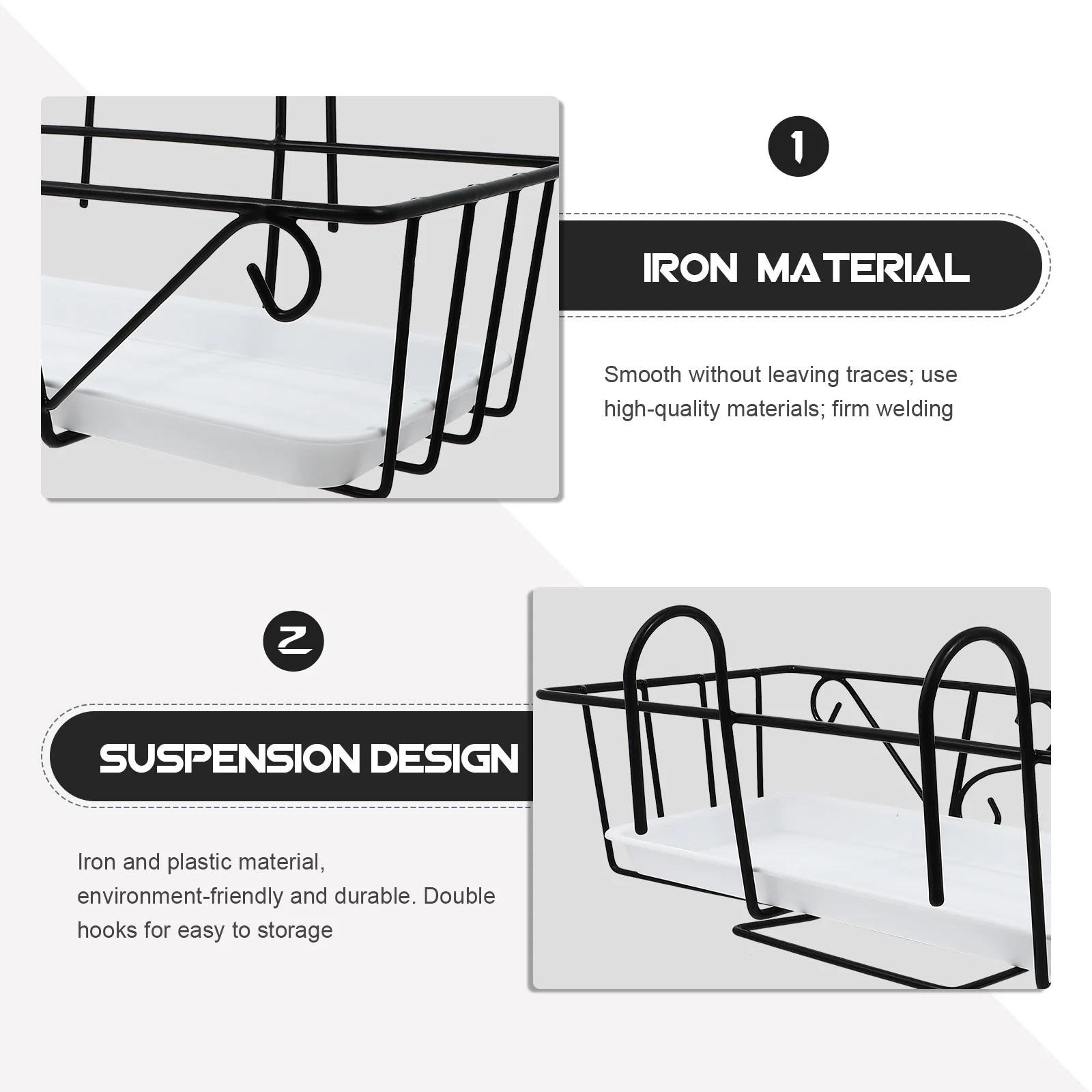 1 conjunto de varanda recipiente de flores pendurado vaso de plantas com bandeja para uso interno ao ar livre suspender vaso de flores corrimão suporte de jardinagem