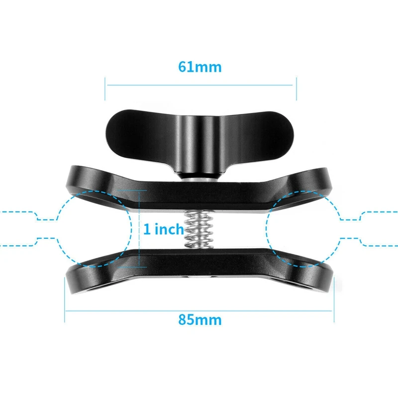 4X klip kupu-kupu penjepit lampu konektor bola dudukan kepala adaptor Tripod Untuk Go Pro 7 kamera SLR olahraga bawah air