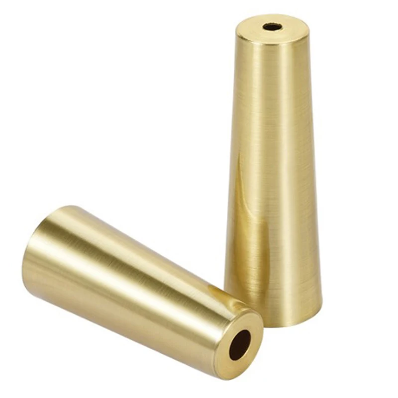 1pcs Foot Solid Copper Tip Furniture Leg Cover Brushed Brass Table Chair Cylinder/Cone Cap Protect Decor Bottom Safe Pad