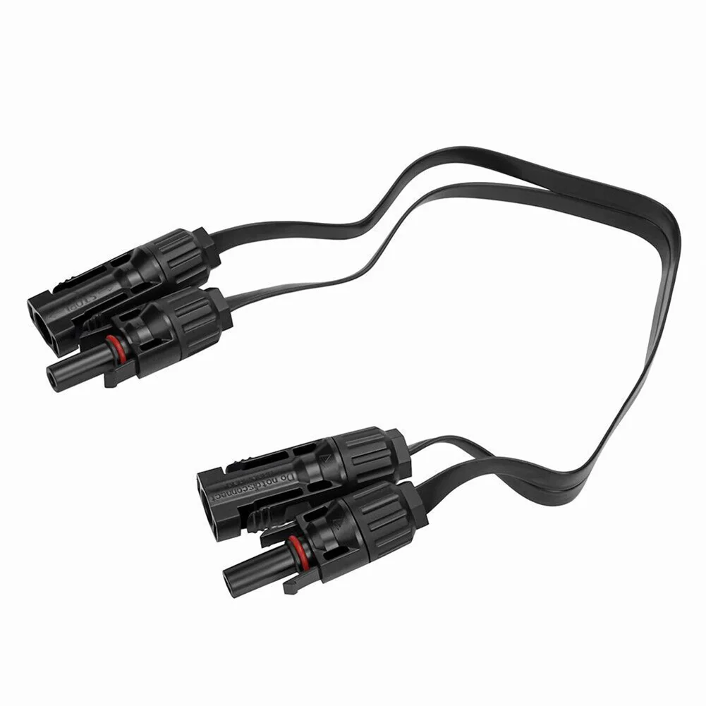 1Pair Electrical Solar Connector Photovoltaic Solar Panel Cable Wire Connect 1M Cable Copper Flat Connection Cable