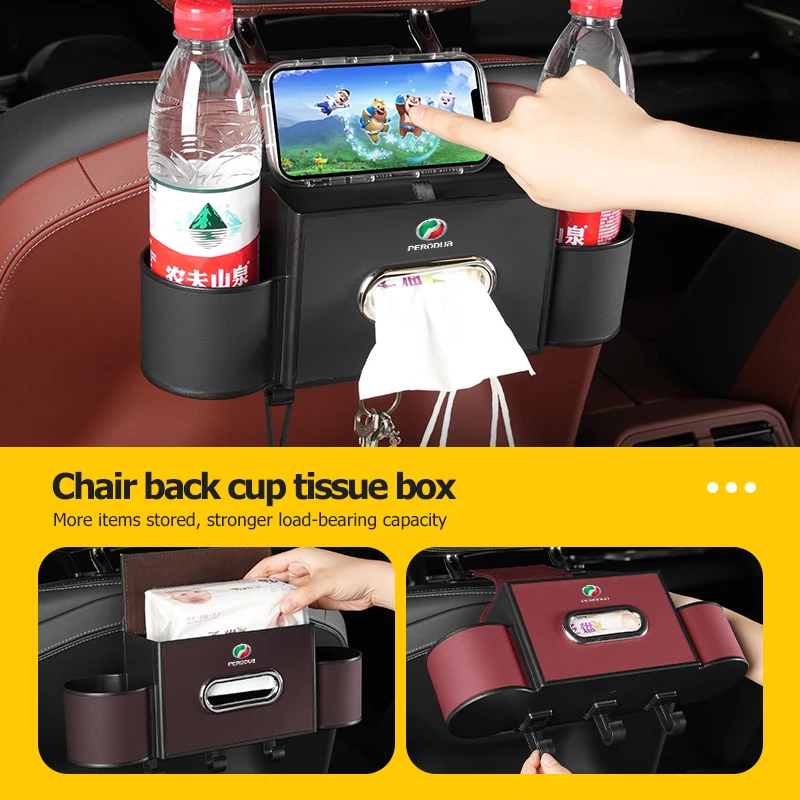 Caja de pañuelos para asiento de coche, soporte para vasos de agua, caja multifuncional para Perodua Alza Axia Viva Aruz Myvi Gen2 Gen3 0w20 5w30 D3 Sp3