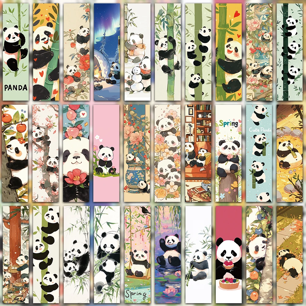 

30pcs cute panda bookmark Back to school book decorative cards reading label Stationery Gifts for Book Club Reader Birthday