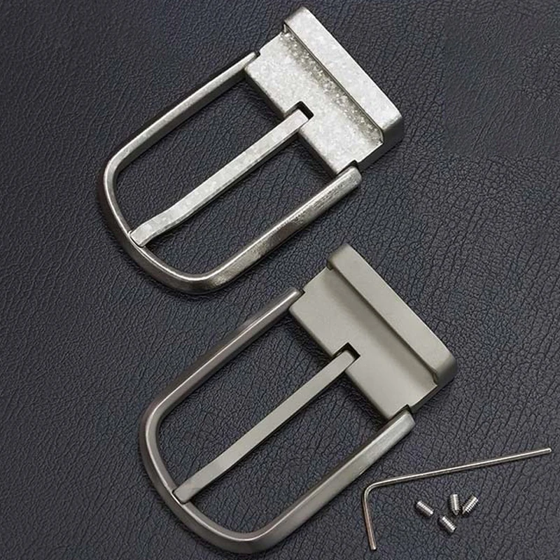 I-souled Casual Solid Titanium Clamp Closure Buckles Belt Easy to Change  Suitable 3.5 Cm and 3.8 Cm Wide Replacement Belt