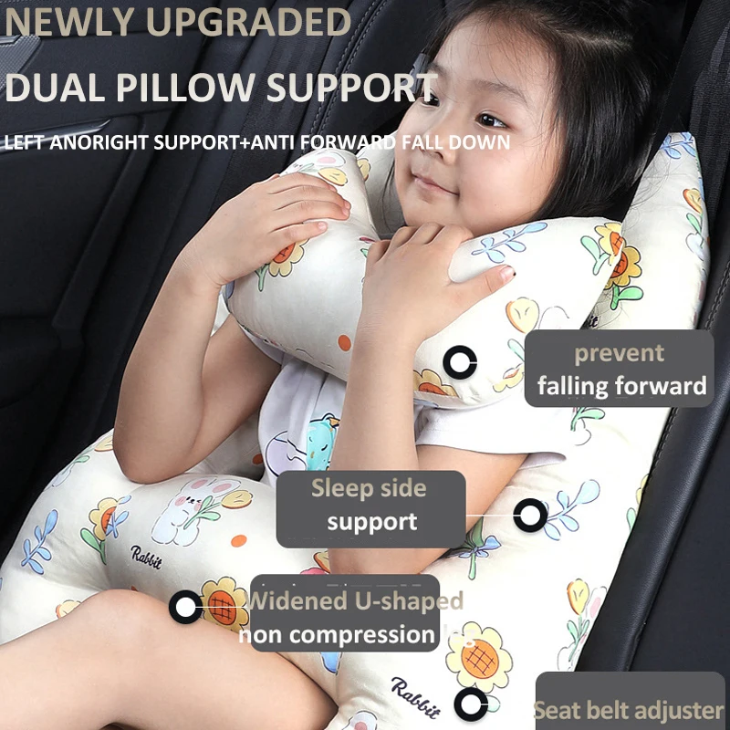 Cute Animal Pattern Kid Neck Head Support U-Shape Children Travel Pillow Cushion for Car Seat Safety Neck Pillow for Kids