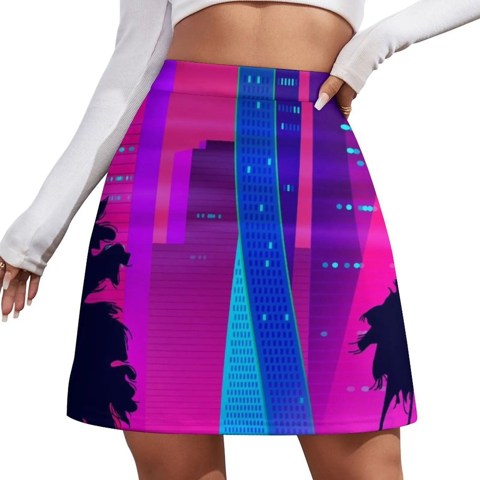 

Synthwave Neon City: Miami Vice Mini Skirt Clothing summer clothes Mini Skirt