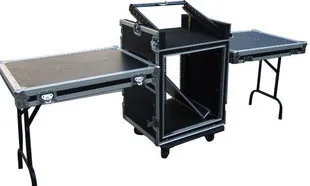 

22U + 4U = total height 26U three-door double-layer shockproof combination chassis with mixer lift frame and 2 workbenches