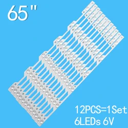 LEDバックライトストリップ,12個,Tcl用,65インチ,L65P1-CUD LED,6ライト,YHF-4C-LB6506-YH01J TOT-65P1-C-12X6-3030C,lv650nd1l 6