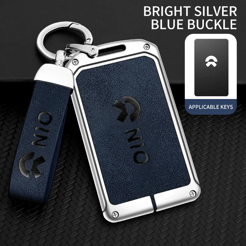 

C Car Remote Key Case Cover Protective metal shell Keychains PU alloy for NIO ES6 ES8 EC6 ET7 ET5 NFC keys accessories bag gift