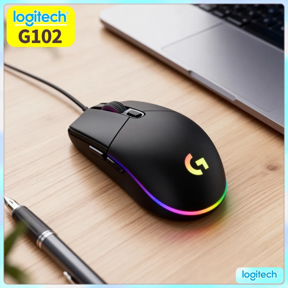 Logitech G102 Prodigy Gaming Mouse,Programmable Side Keys,Set Webpage Navigation And Game Hotkey Shortcuts Freely