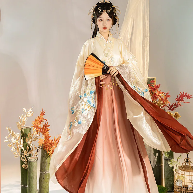 

Hanfu женский древний китайский традиционный комплект Hanfu женский костюм для косплея наряд для вечеринки летнее танцевальное платье HanfuDivine aura