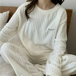 Pyjamas Winter Women's Clothing Suits Thick Padded Korea Home Loose Cozy Simple Affordable Soft Elegant High-quality Casual Warm