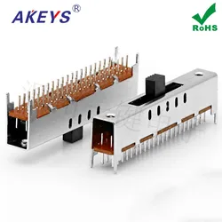 10pcs One key ss-49d01 vertical pin 9 level double knife double row micro power slide push toy wave switch