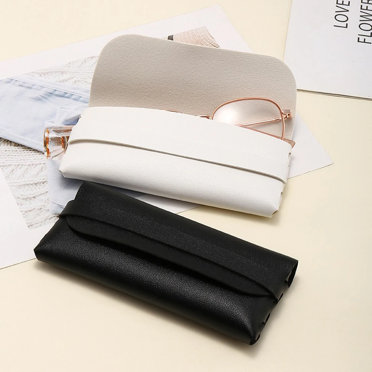 Black and White Soft and Stylish Leather Glasses Cases - Glasses Protection Bags, Travel Accessories for Men and Women