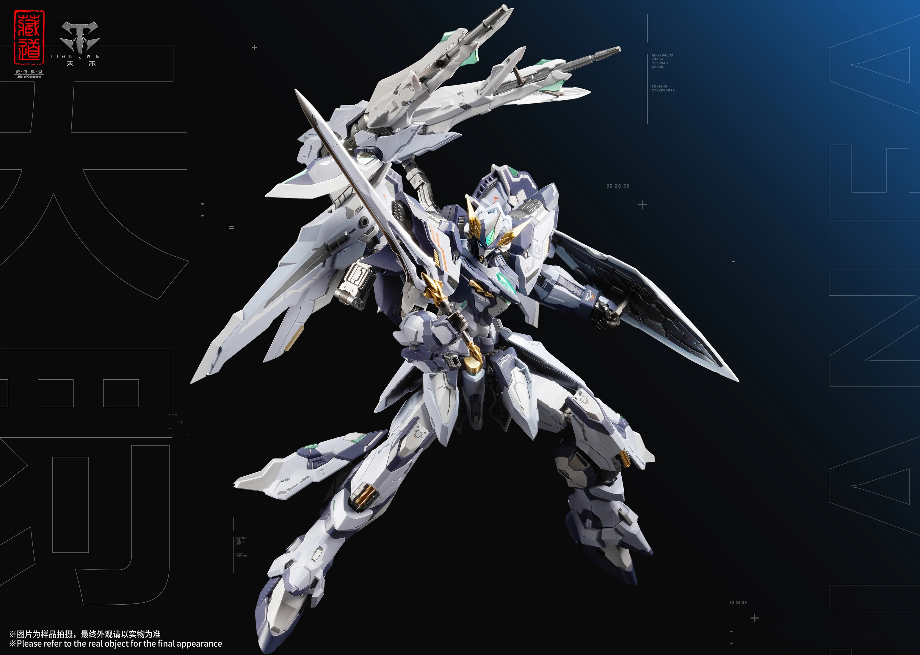 【Envio 24 horas】Coleção Cangdao CD TG02 Tianfa Metal faz 1/100 liga robô boneco de ação brinquedo hobbies coleção presentes