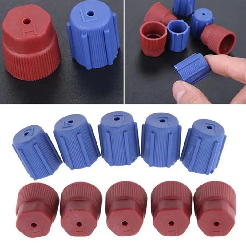 10Pcs/Set R134a Cap A/C Cap 13mm And 16mm Car Air Conditioning Service AC System Charging Port Caps Low Side And High Side