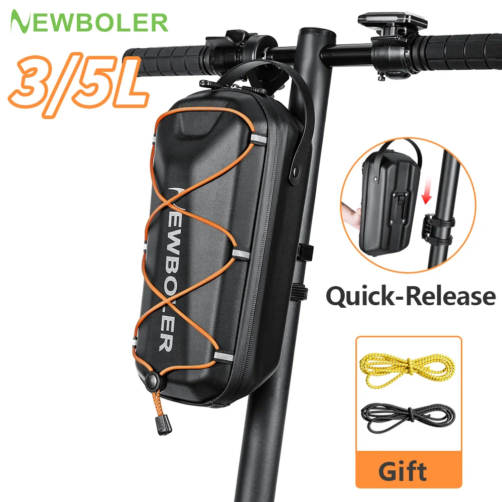 NEWBOLER Sac de transport rigide en EVA 3L/5L pour trottinette électrique, sacoche de guidon à dégagement rapide pour vélo électrique pliable