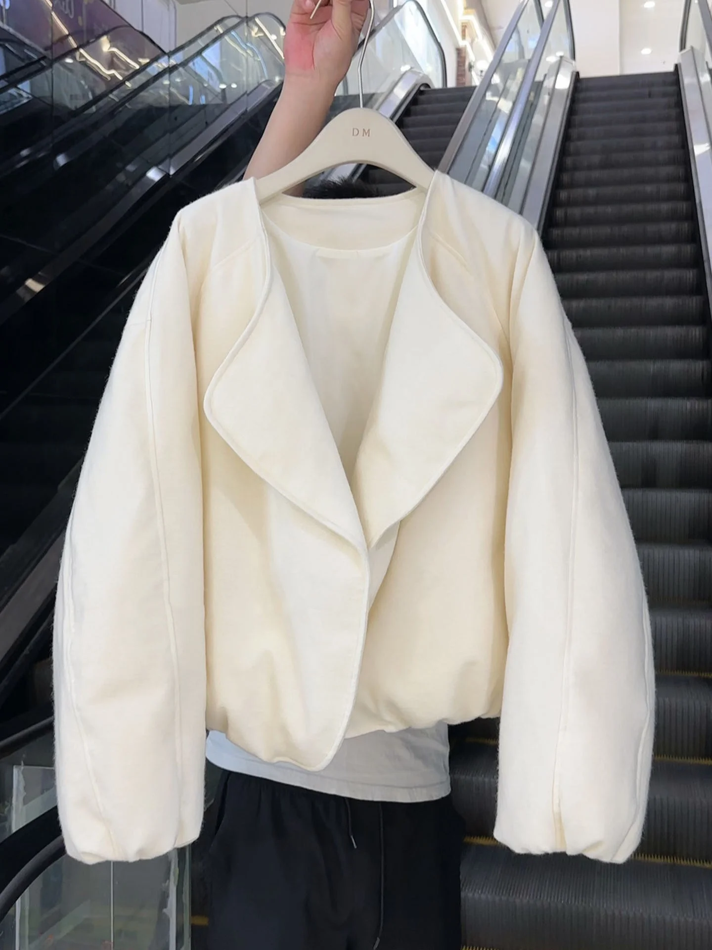 

Sli White ort Женское пуховое пальто Jaet Winter Thiened Puffer Coat Ele Sle Du Feather Filling Ci Повседневная одежда