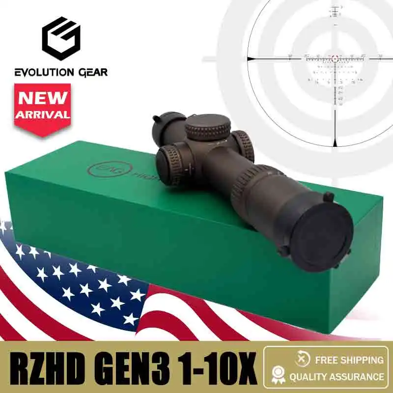 

US Stock RZ HD GEN3 1-10X24 FFP LPVO Scope with Original Markings EBR-9 BDC MOA Reticle