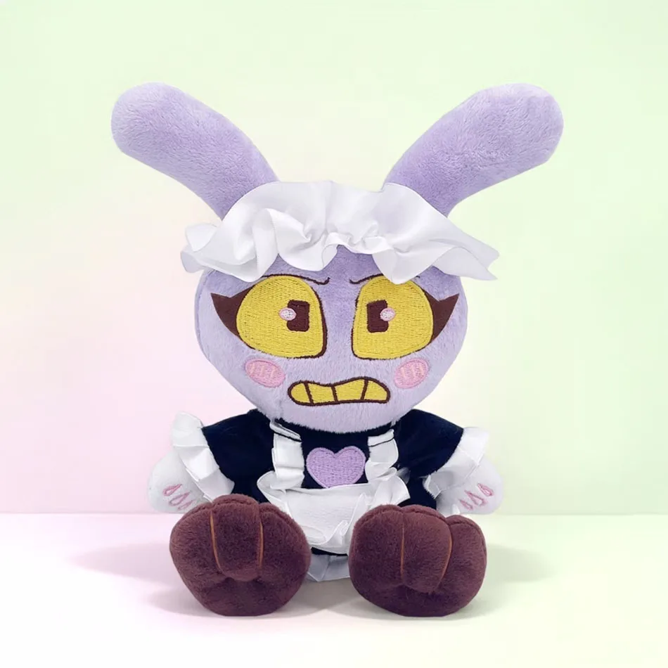 25CM Funny Maid Jax Plush Rabbit Doll Holding Gun Soft Stuffed Animal Amazing Digital Doll Circus Cartoon Toy For Kids Gift